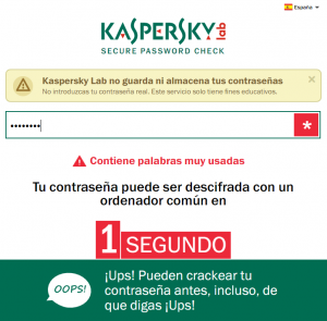 contraseña kaspersky