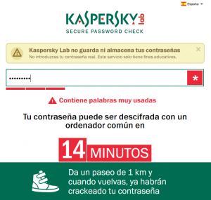 contraseña kaspersky